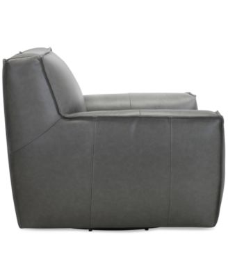 Glympton 44" Leather Swivel Chair, Exclusively at Macy's
