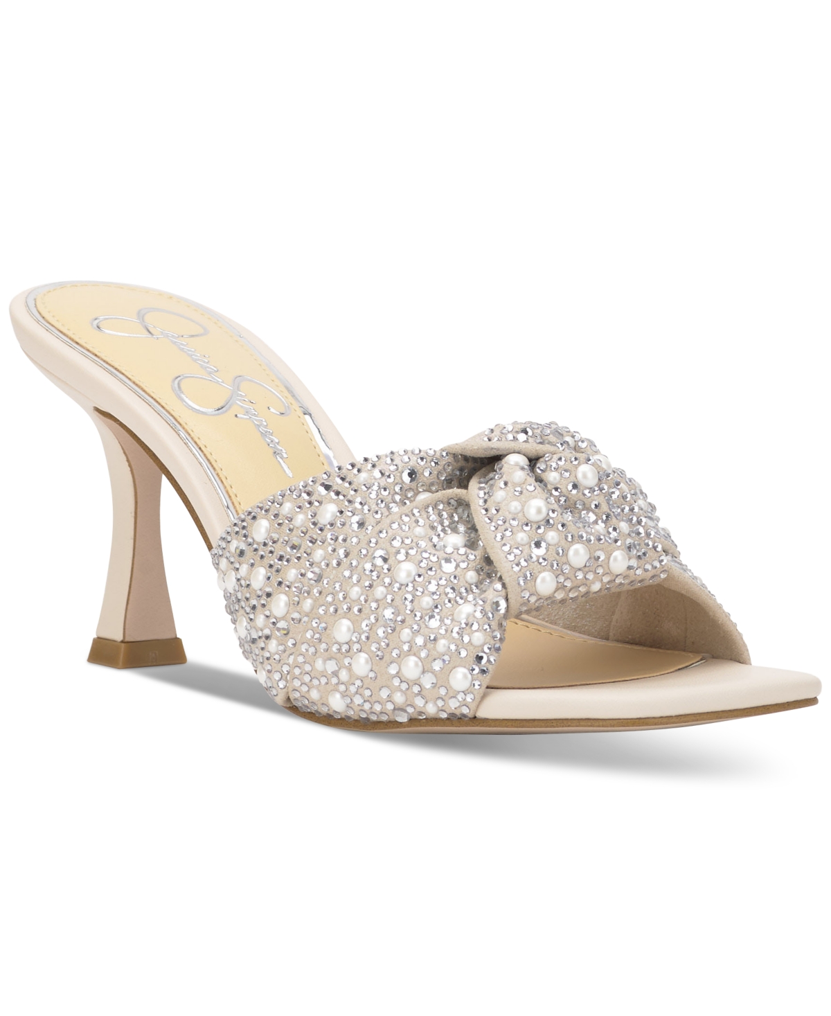 Women's Evirra Twist Knot Dress Sandals - Soft Ivory Shimmer