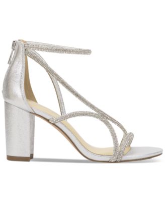 Women's Shiny Rhinestone Block-Heel Dress Sandals