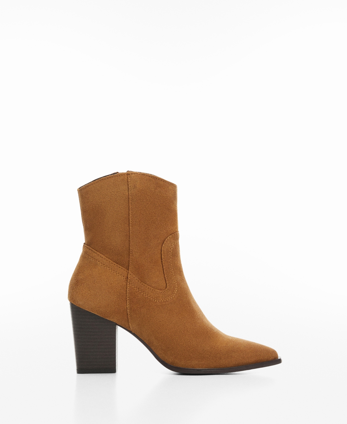 Shop Mango Women's Suede Leather Boots In Brown