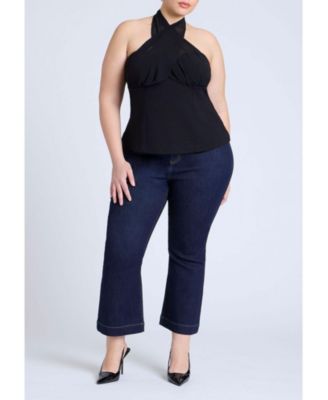 Women's Plus Size Chiffon Wrap Halter Top