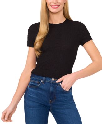 CeCe - Women's Short-Sleeve Puckered-Knit Baby T-Shirt