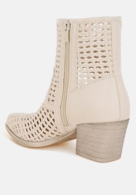 Rag and Co Womens Artisole Woven Pleather Block Boots