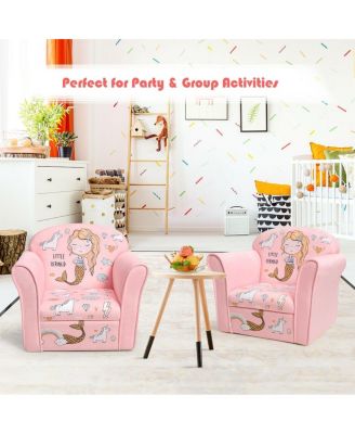 Kids Mermaid Armrest Couch Upholstered Sofa