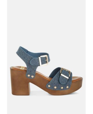 Womens Vipasa Studded Denim Clog Sandals
