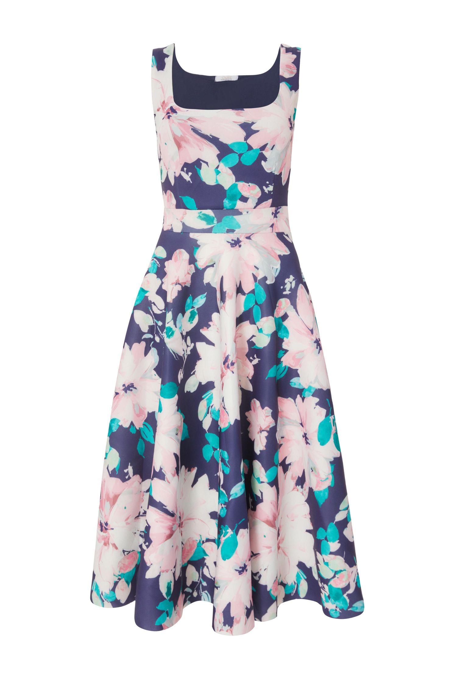 Women's Square Neck Skater Midaxi Dress
