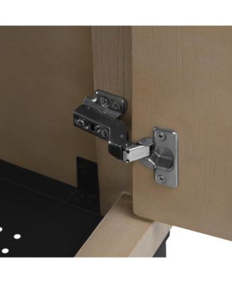 36" Bathroom Vanity with White Ceramic Sink & Faucet,Freestanding Bathroom Cabinet with 2 Storage Doors and Open iron Shelf