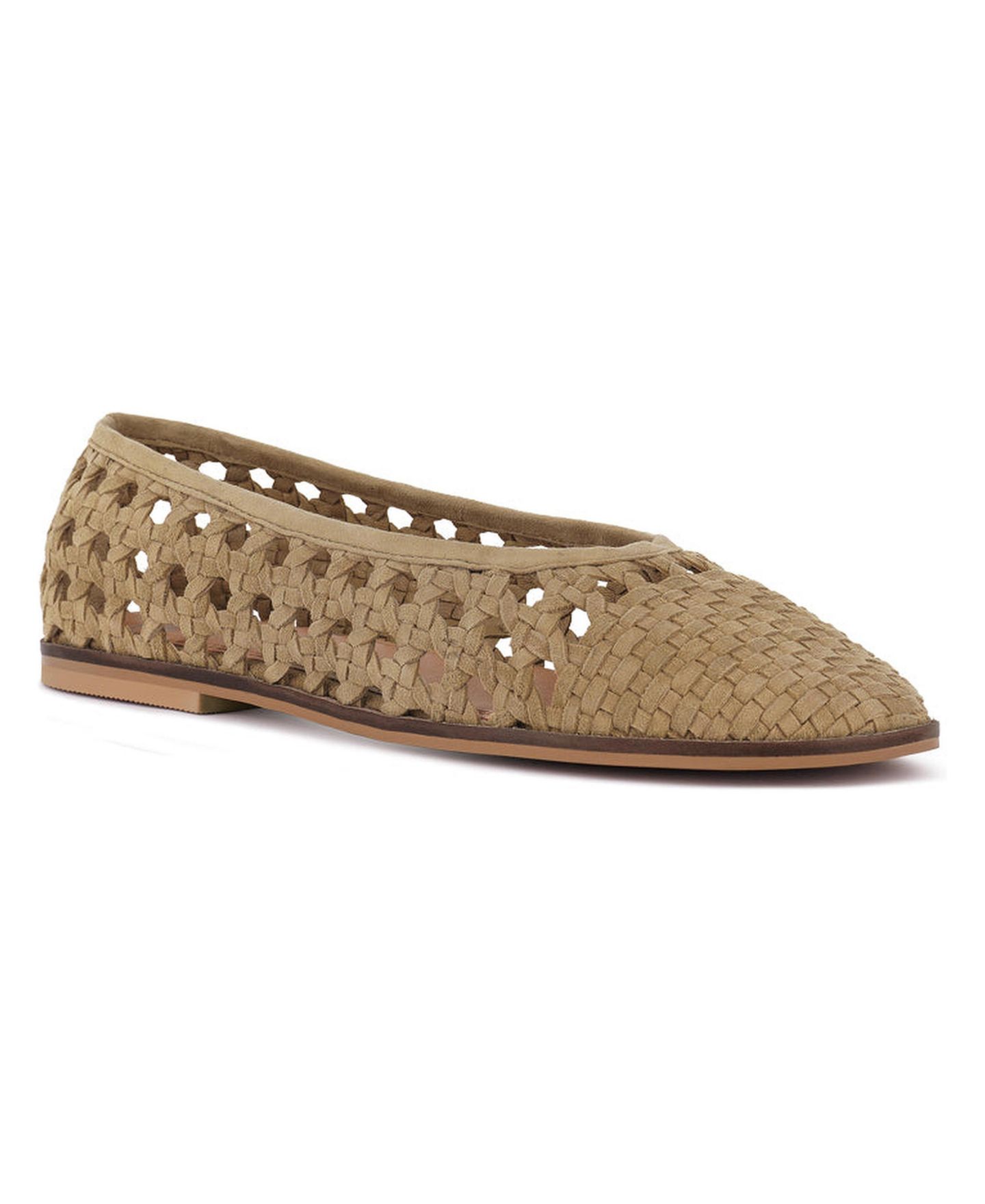 Женские балетки Rag & Co Miyako Suede Ballet Flats, цвет: Бежевый / Хаки — фото 2