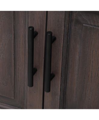 36" Freestanding Ceramic Sink Bathroom Vanity with Faucet and Iron Shelf Cabinet