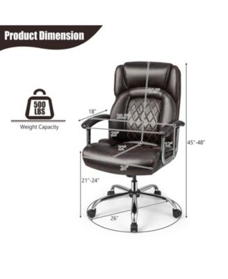 Height Adjustable Big and Tall Office Chair Computer Desk Chair with Metal Base