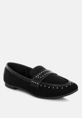 Womens Lumina Penny Strap Studded Loafers