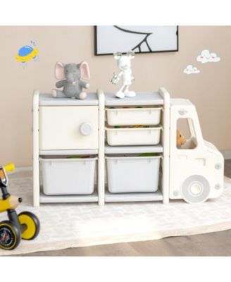 Toddler Truck Storage Organizer with Plastic Bins