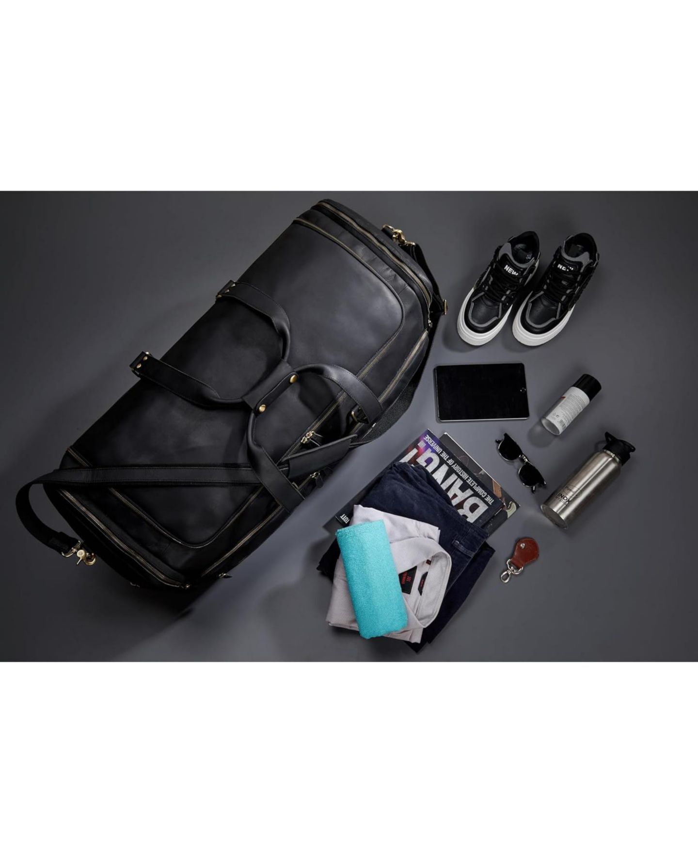 Мужская сумка Luxorro 100% Full Grain Leather Duffel - Only Duffel You will Need, цвет: Чёрный — фото 7