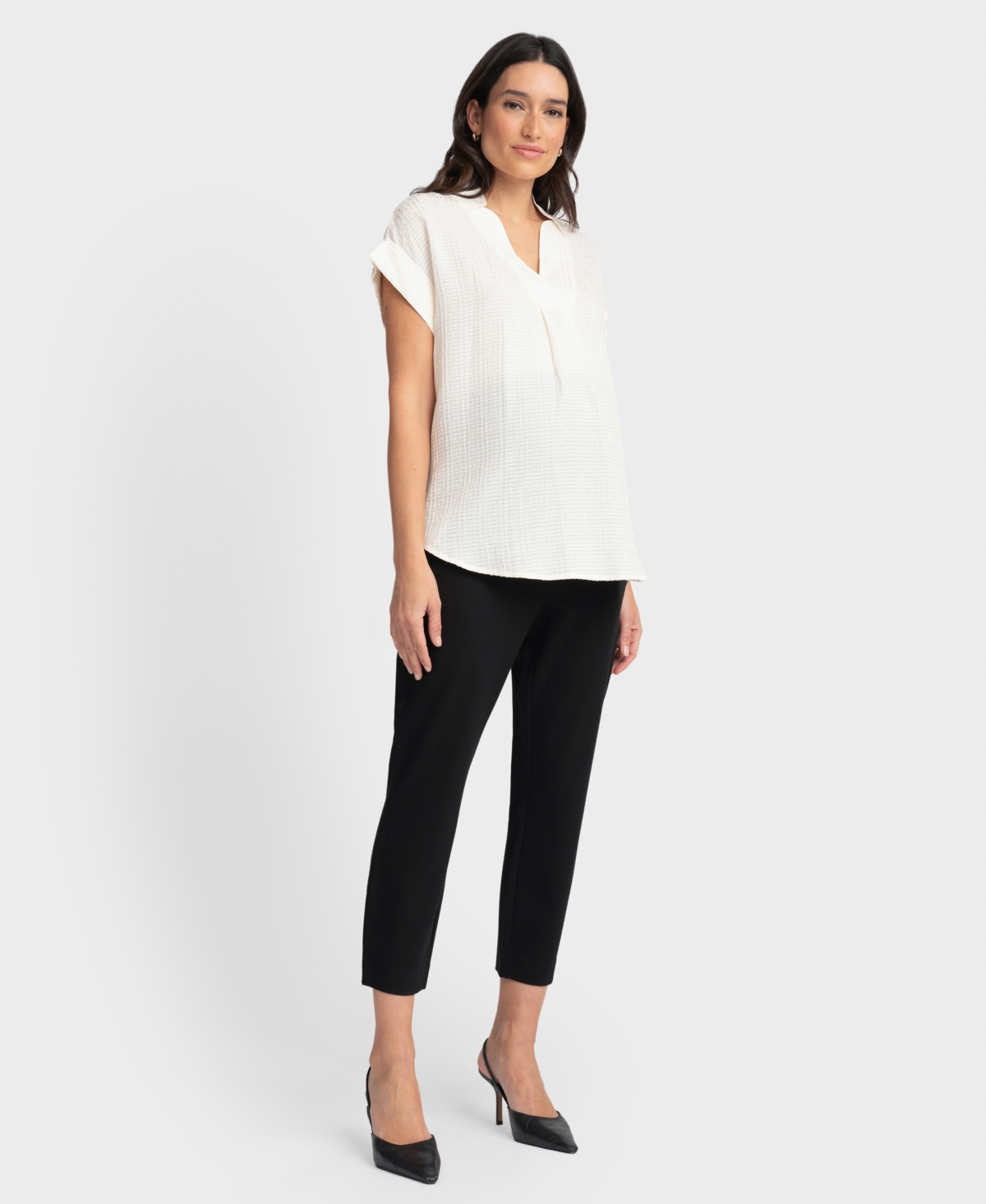 SERAPHINE WOMEN'S MATERNITY TEXTURED BLOUSE TOP 