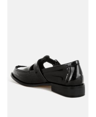 Swenson Patent Pleather Mary Jane Loafers