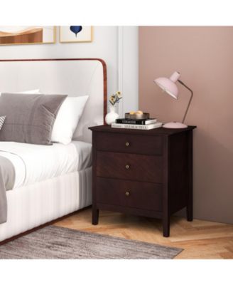 3 Drawers Nightstand Beside End Side Table Accent Table