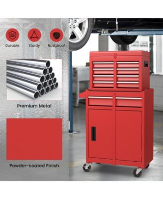 2-in-1 Rolling Tool Chest with 5 Sliding Lockable Drawers