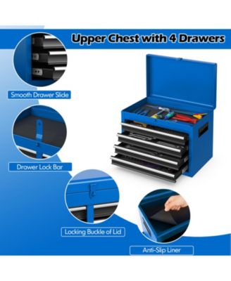 2-in-1 Rolling Tool Chest with 5 Sliding Lockable Drawers