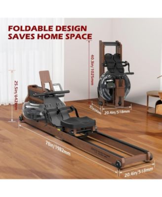 Rowing Machines for Home Use, Foldable Rower Machine with Bluetooth Monitor, Tablet Holder Water Rowing Machine
