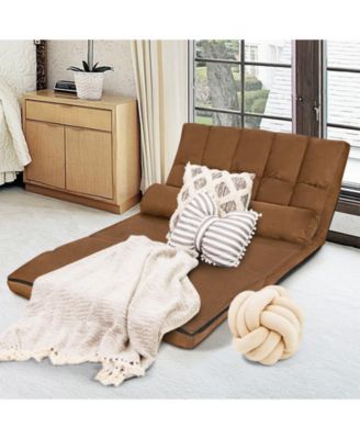 48" x 44.5" x 23" 6-Position Foldable Floor Sofa Bed with Detachable Cloth Cover