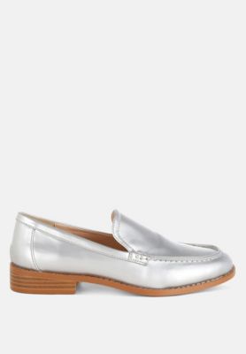 Womens Corleone Pleather Stacked Heel Loafers