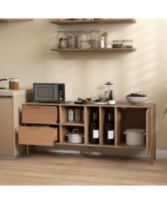 Mirrored Buffet Cabinet with 2 Drawers and 1 Door for Living Room