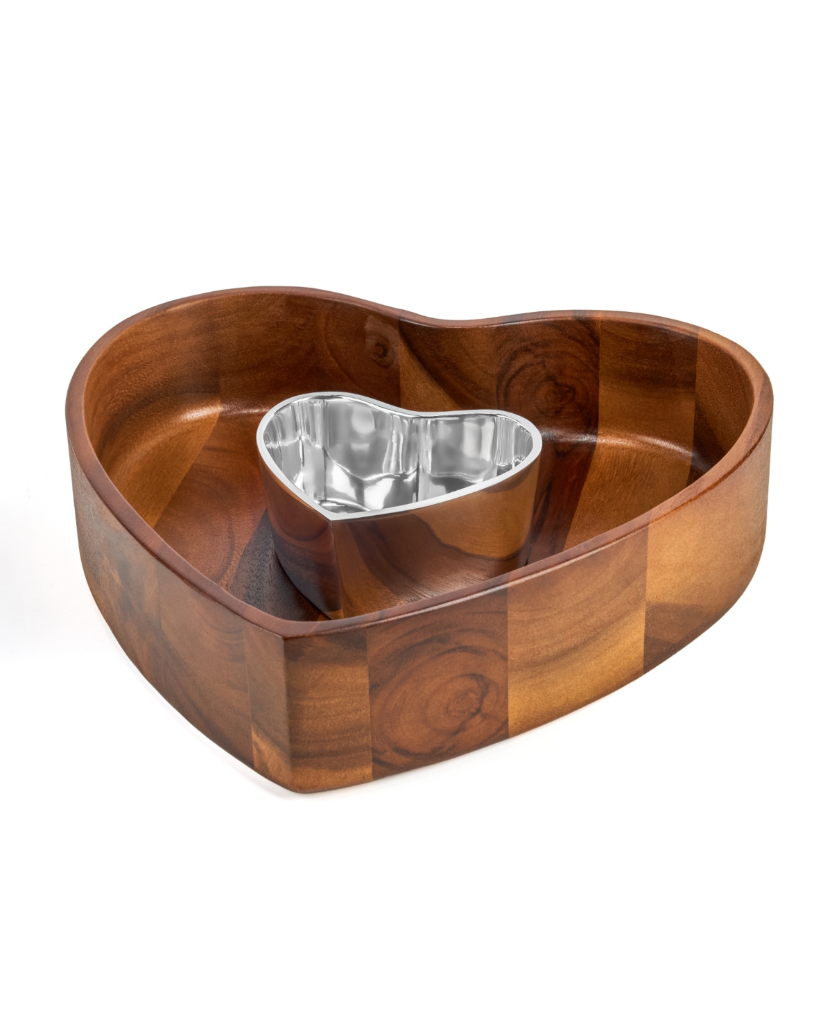 Nambe Eat Your Heart Out Chip And Dip, Set Of 2 In Brown