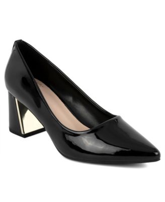 Women's Canal Pointed Toe Block Heel Dress Pumps