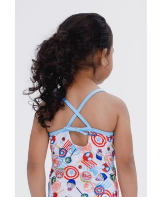 Toddler Girls Racerback UPF 50+ One Piece Bathing Suit