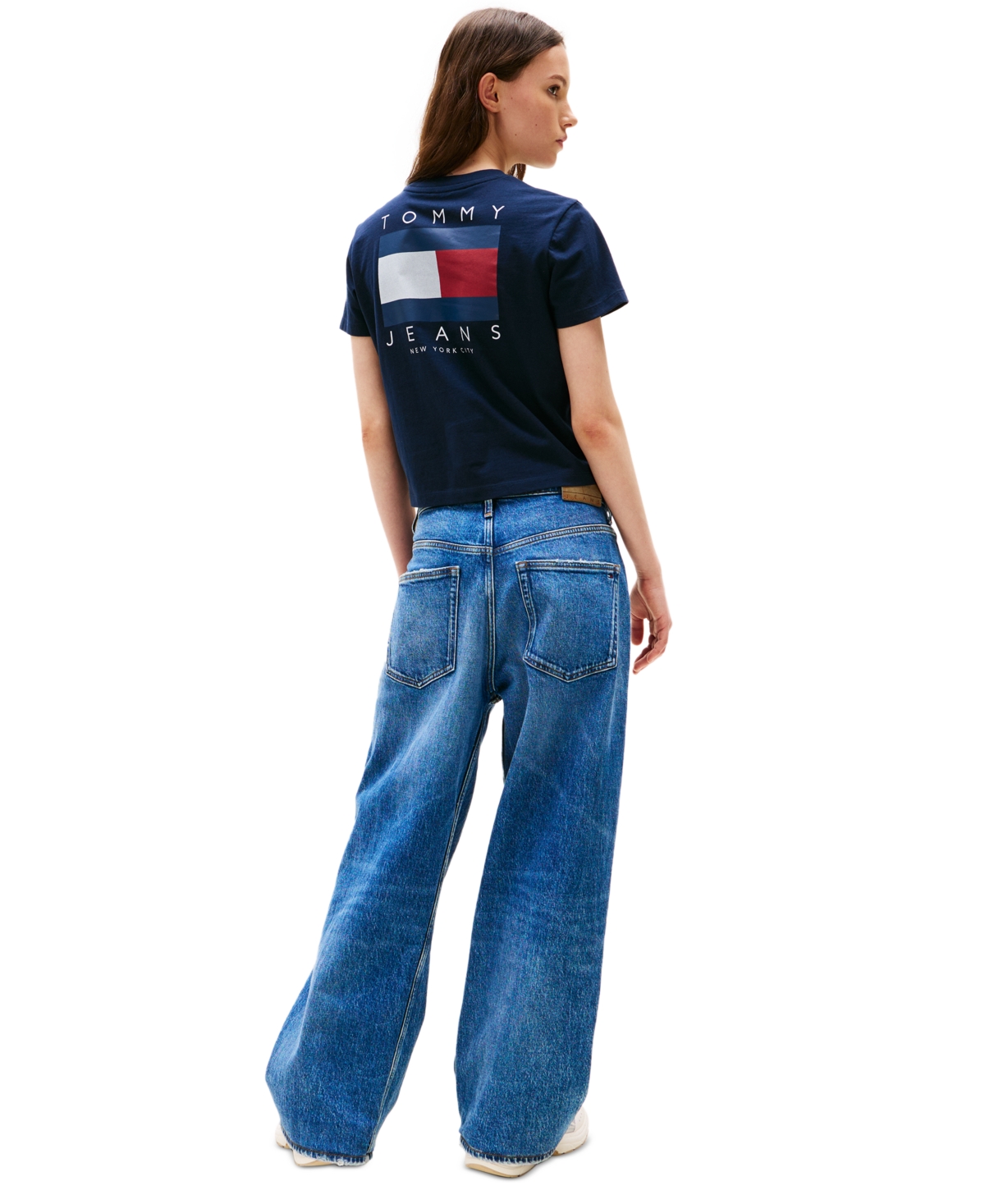 Tommy Jeans Women's Cotton Logo Graphic T-shirt In Dark Night Navy