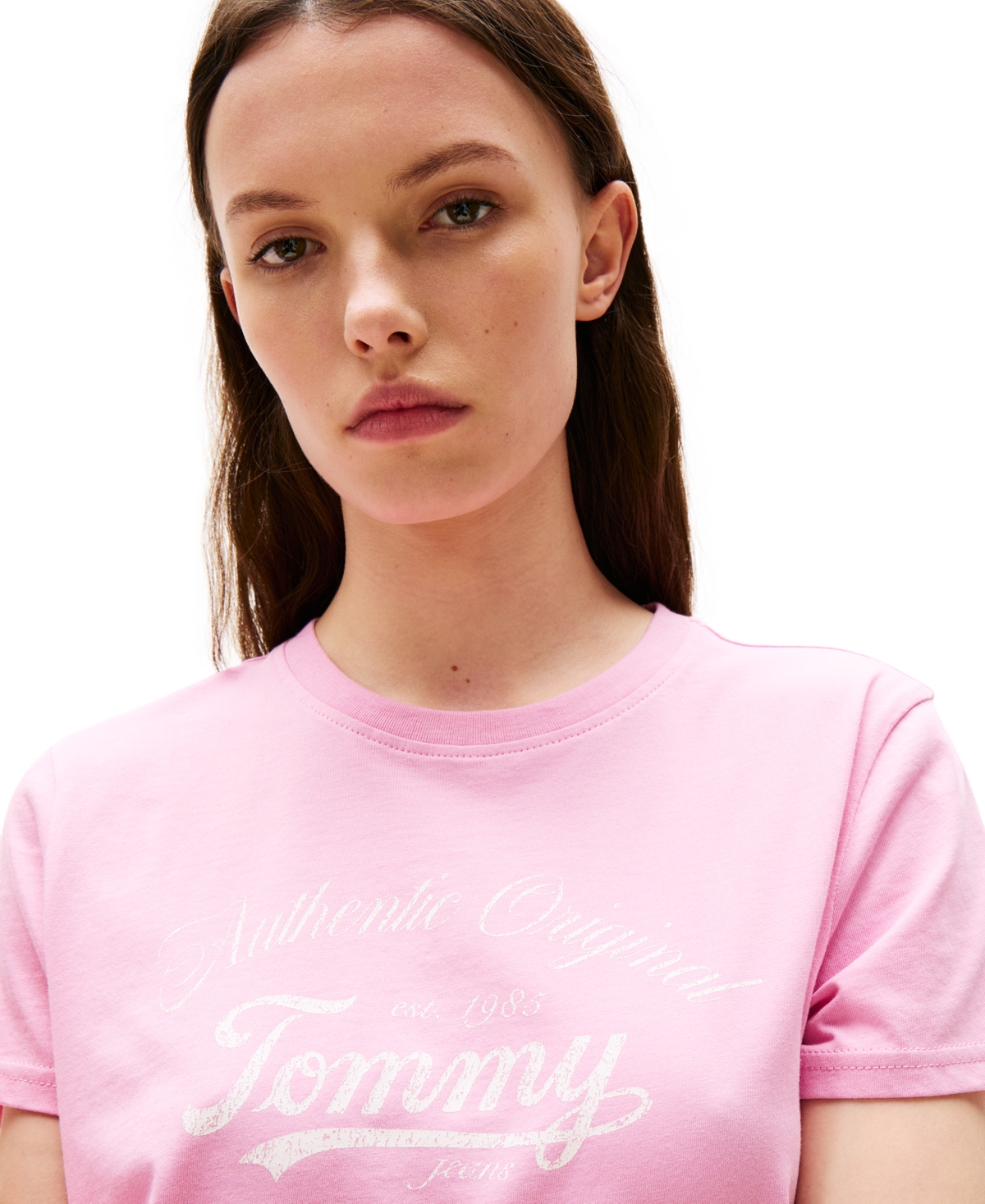 Tommy Jeans Women's Essential Logo Graphic T-shirt In Carnival Pink