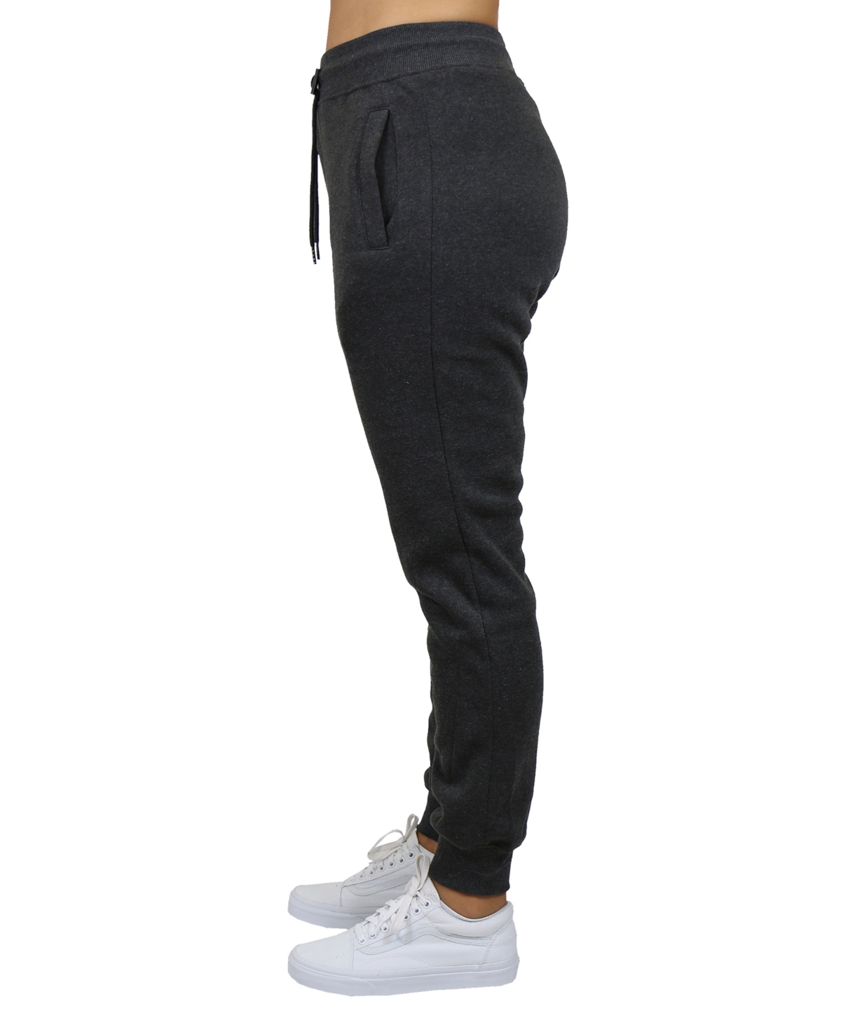 Galaxy By Harvic Women's Loose Fit Fleece Lined Jogger Sweatpants In Charcoal