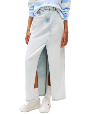 Women's Claire Front-Slit Denim Maxi Skirt