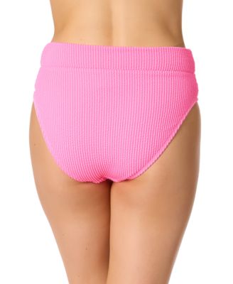 Juniors' Ribbed Banded High-Waisted Swim Bottoms, Exclusively at Macy's