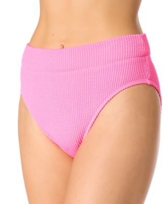 Juniors' Ribbed Banded High-Waisted Swim Bottoms, Exclusively at Macy's