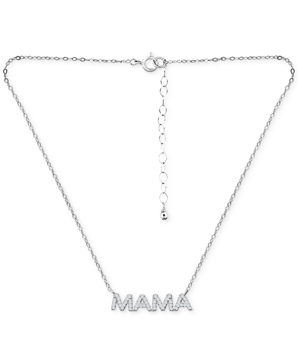 Giani Bernini Cubic Zirconia Mama Pendant Necklace In 18k Gold-plated Sterling Silver (also In Sterling Silver), 1 In Silver