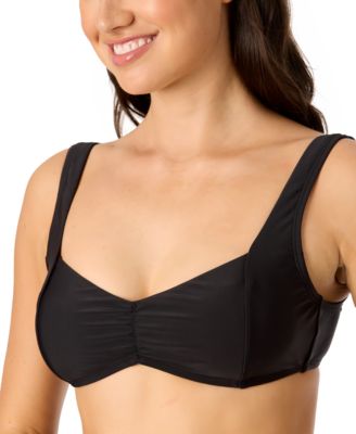 Juniors' Center-Ruched V-Neck Bikini Top, Exclusively at Macy's