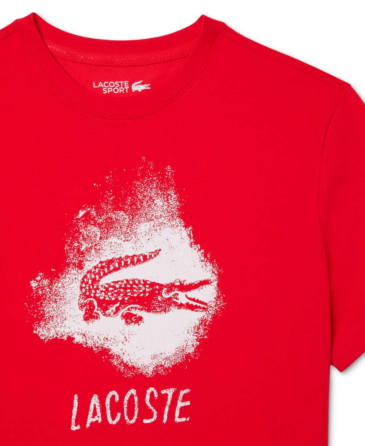 Lacoste Men's Ultra Dry Graphic Sport T-shirt - S - 3 In Red