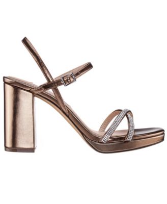 Women's Steven Rhinestones Block Heel Platform Sandals