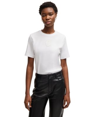 Hugo Boss - Women's Monogram Interlock-Cotton T-Shirt