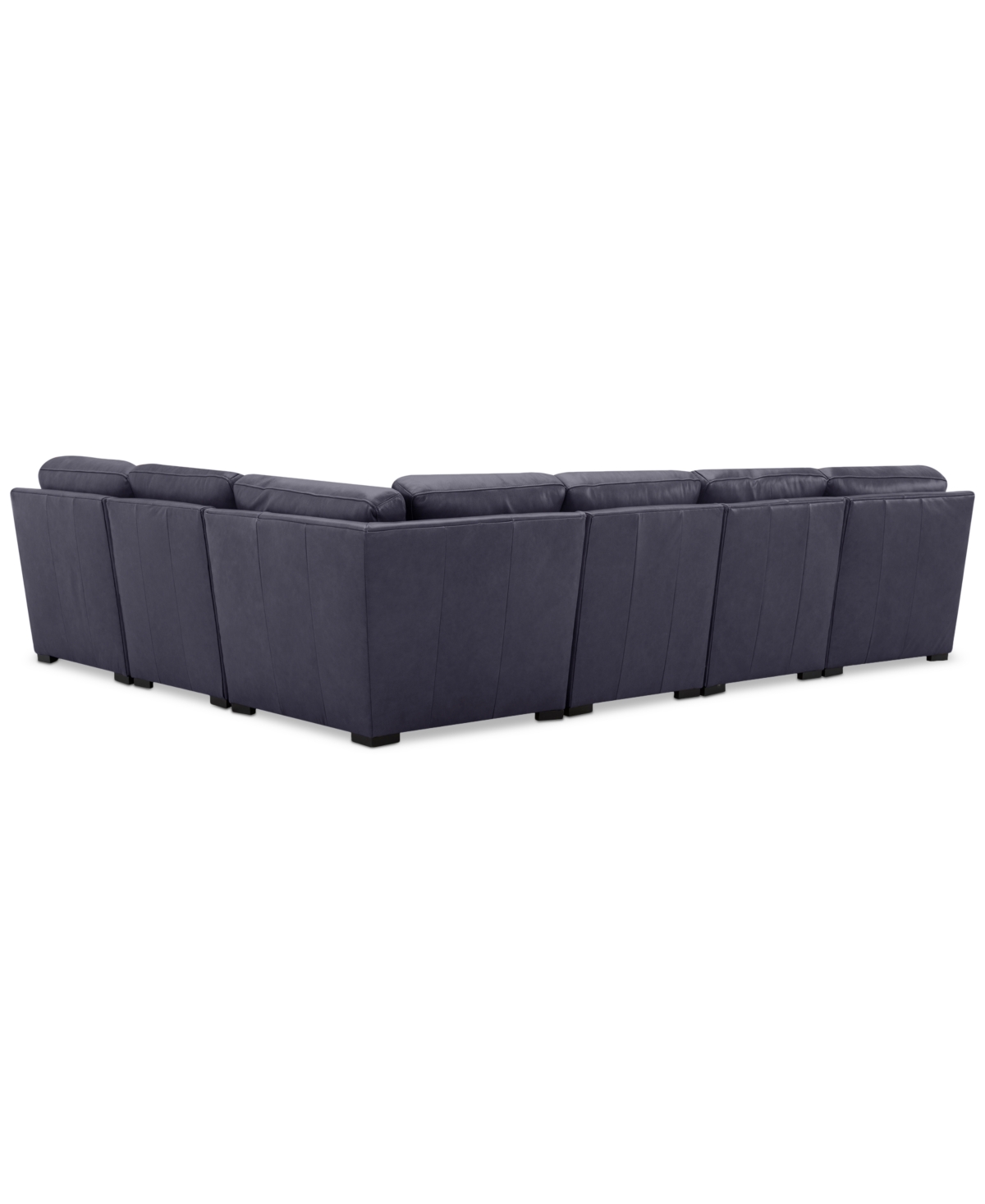 Macy's Radley Roll Arm 132" 6-pc. Leather Square Corner Chaise Sectional, Exclusively At
