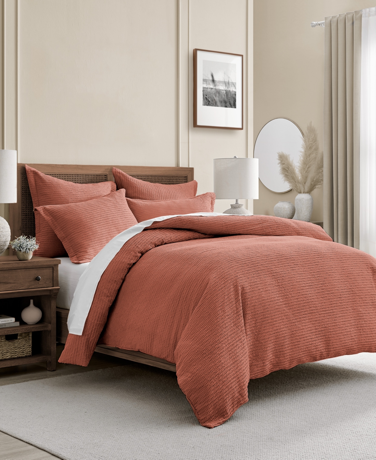 Levtex Cloud Waffle Textured 3-pc. Comforter Set, King/california King In Adobe