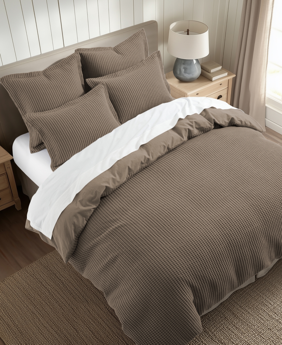 Levtex Mills Waffle Textured 2-pc. Duvet Cover Set, Twin/twin Xl In Latte