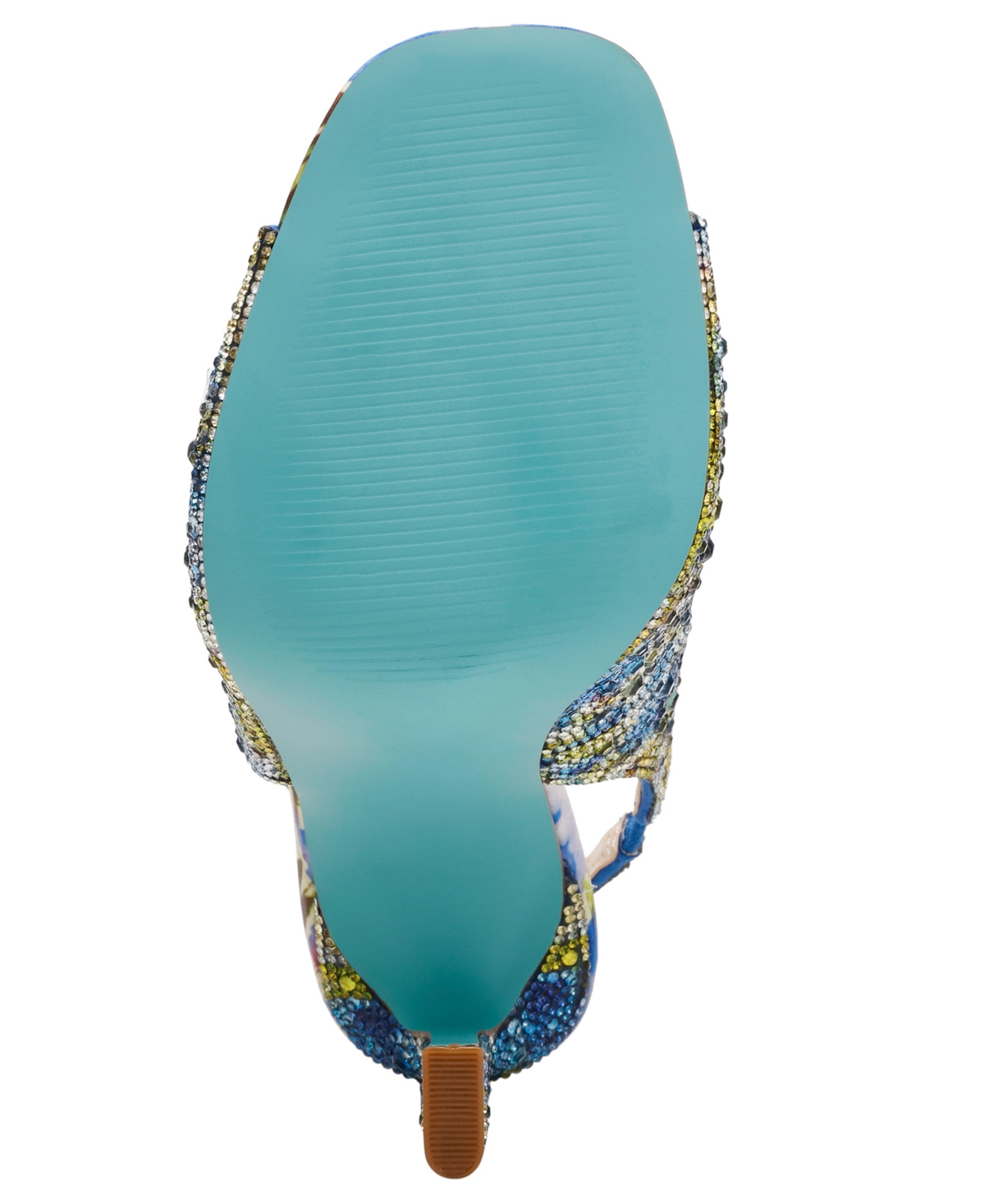 Betsey Johnson Women's Mina Rhinestone Peep Toe Evening Sandals In Blue Tulip