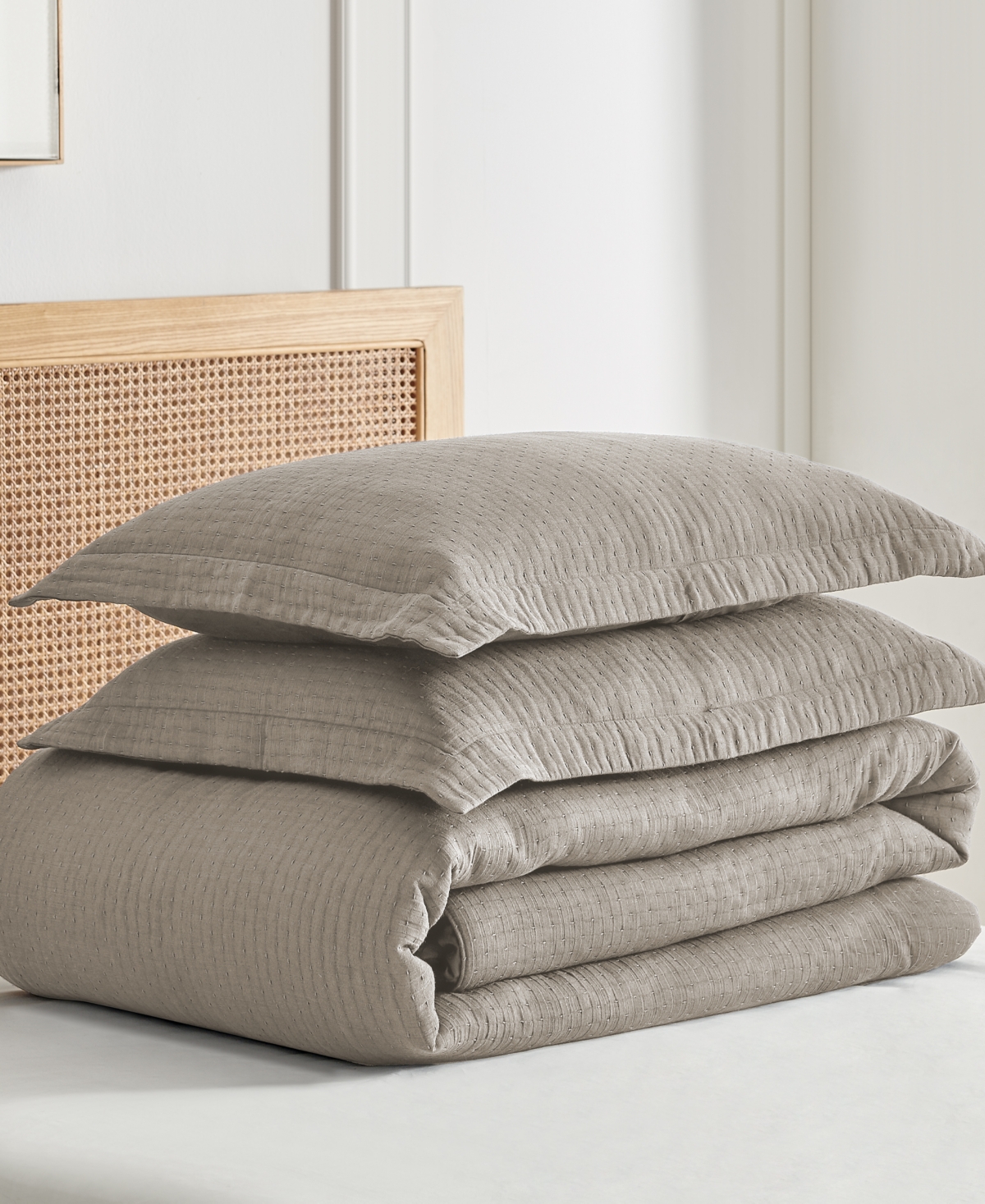 Levtex Reede Textured 3-pc. Duvet Cover Set, Full/queen In Taupe