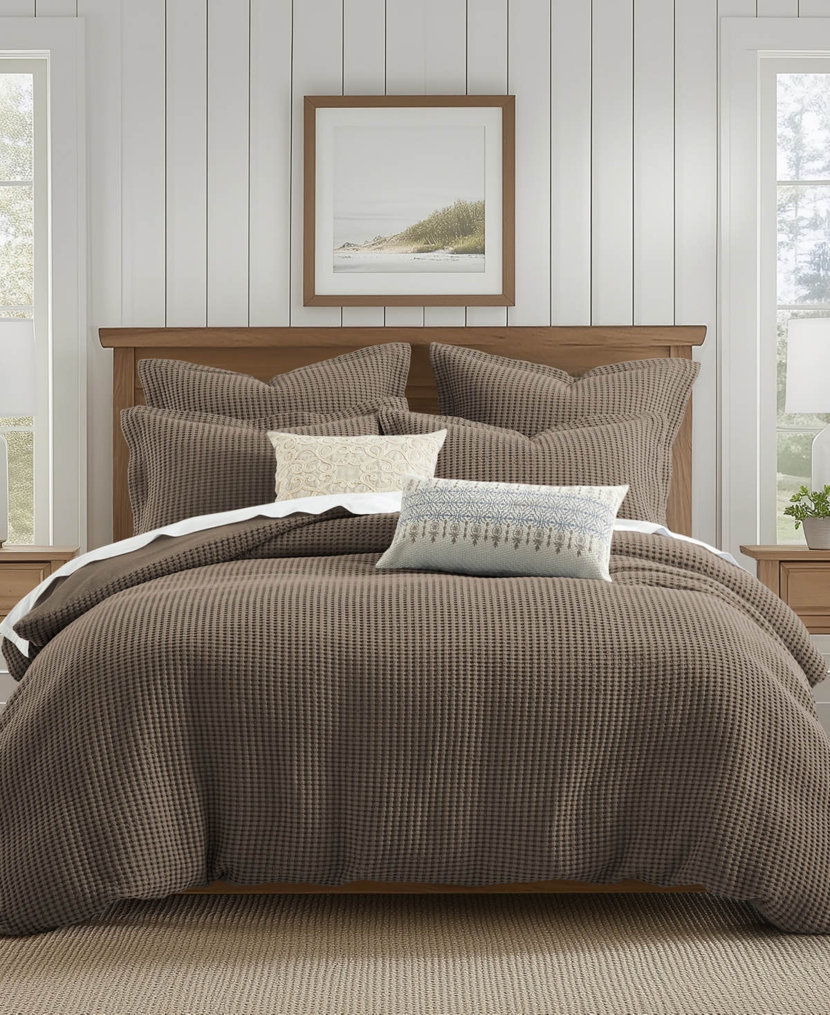 Levtex Mills Waffle Textured 2-pc. Duvet Cover Set, Twin/twin Xl In Latte