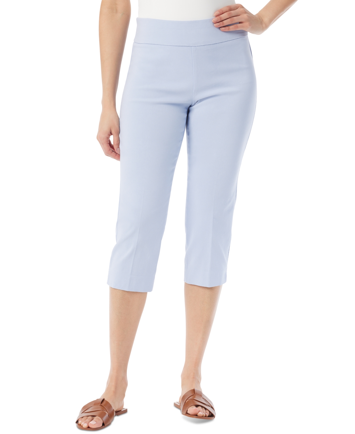 Gloria Vanderbilt Women's Pull-on Slim Capri Trousers In Dreamy Blue