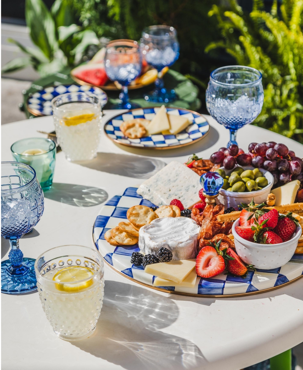 Mackenzie-childs Mackenzie Childs Royal Check Enameled Steel Cheese Course In Multi