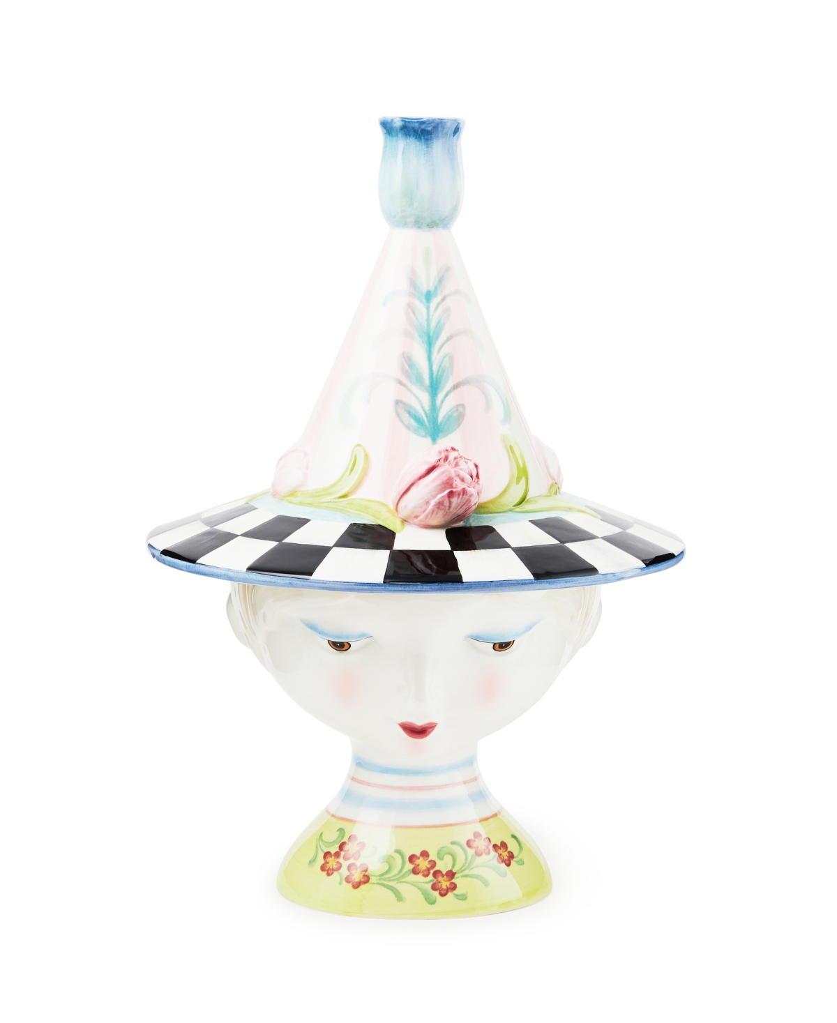 Mackenzie-childs Rosy Meadow Lady Tulip Lidded Vase In Multi