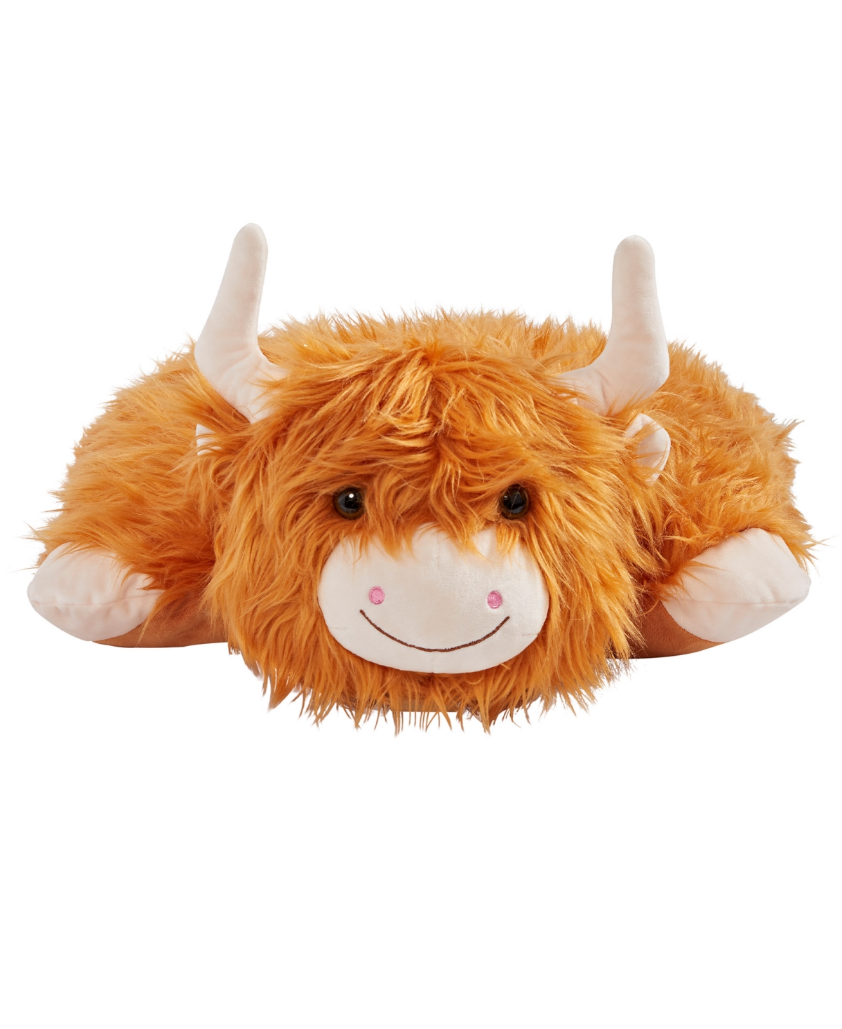 Pillow Pets Signature Highland Cow Jumbo Plush Pillow Pet In Brown